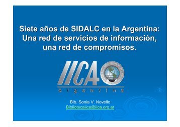 Siete aÃ±os de SIDALC en la Argentina - Instituto Interamericano de ...