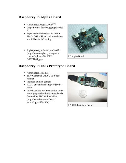 Contents - Raspberry PI Community Projects