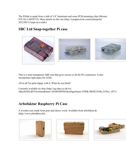 Contents - Raspberry PI Community Projects