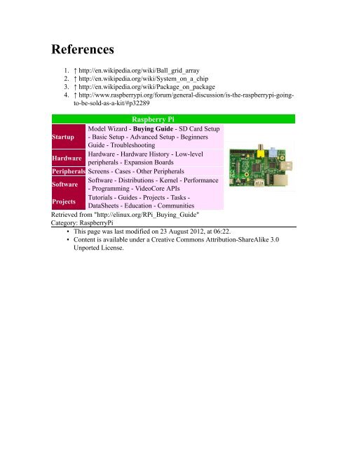 Contents - Raspberry PI Community Projects