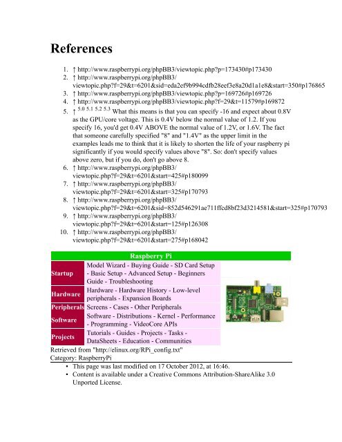 Contents - Raspberry PI Community Projects