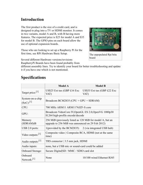 Contents - Raspberry PI Community Projects