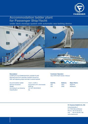 Accommodation ladder plant for Passenger Ship/Yacht - Fr. Fassmer ...