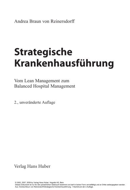 Andrea Braun von Reinersdorff Strategische Krankenhausführung ...