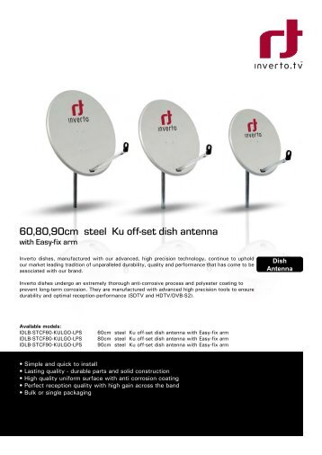 60,80,90cm steel Ku off-set dish antenna
