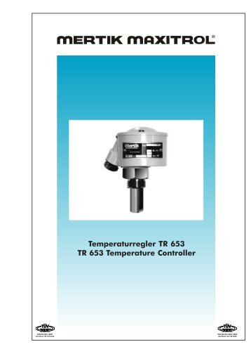 Temperaturregler TR 653 TR 653 Temperature Controller