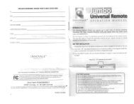 Full page fax print - Universal Remote Control Codes