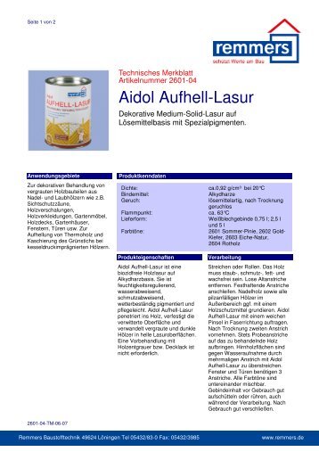 Aidol Aufhell-Lasur - Remmers