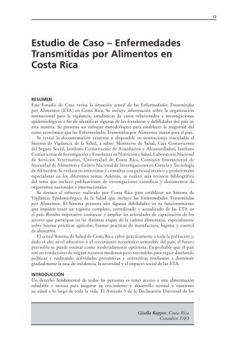 Enfermedades Transmitidas por Alimentos en Costa Rica - Centro ...