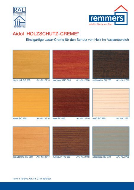 Aidol HOLZSCHUTZ-CREME - Remmers