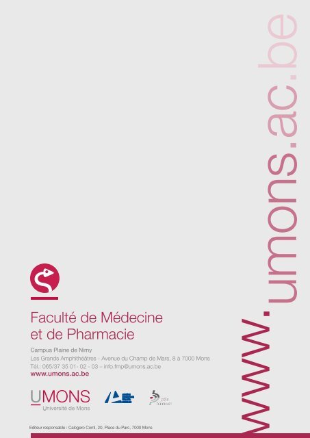 Faculté de Médecine et de Pharmacie - Université de Mons
