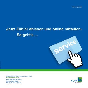 Jetzt ZÃ¤hler ablesen und online mitteilen. So geht's ... - ngw