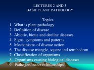 Lectures 2 and 3 - Introduction to Plant Pathology