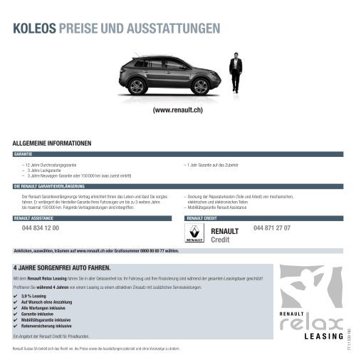 KOLEOS PREISE UND AUSSTATTUNGEN - Renault