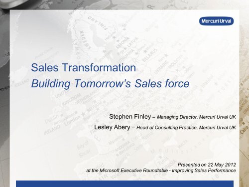 Sales Transformation Presentation - Mercuri Urval