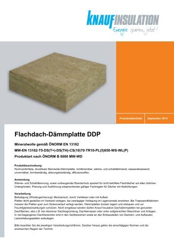 Flachdach-DÃ¤mmplatte DDP - Knauf Insulation