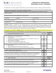 Laboratory Information: Biosafety Level 2 Checklist - BEI Resources