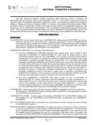 institutional material transfer agreement - MR4