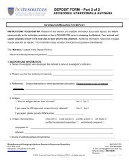 BEI RESOURCE DEPOSIT FORM FOR - BEI Resources
