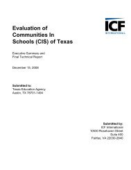 CIS of Texas Evaluation Fiinal Technical Report - TEA - Home ...