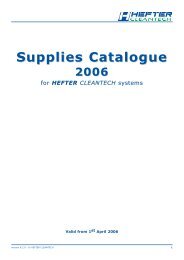 Supplies Catalogue 2006 - Hefter Cleantech