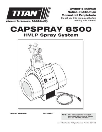 CAPSPrAy 8500 - Paint Sprayers, HVLP Sprayers, Powered Rollers
