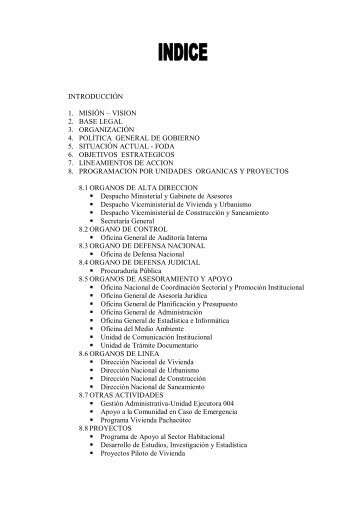 POI 2003 - Ministerio de Vivienda, ConstrucciÃ³n y Saneamiento