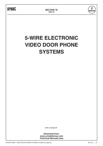 5-WIRE ELECTRONIC VIDEO DOOR PHONE SYSTEMS