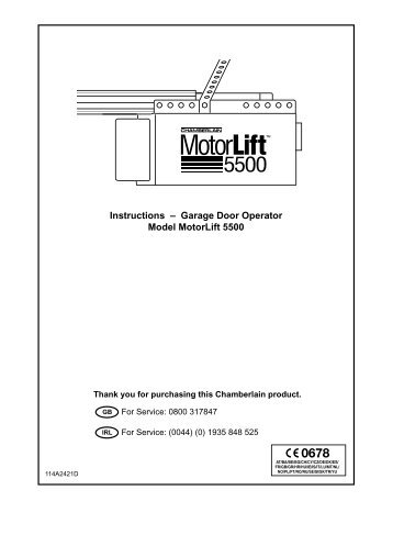 Garage Door Operator Model MotorLift 5500 - Chamberlain