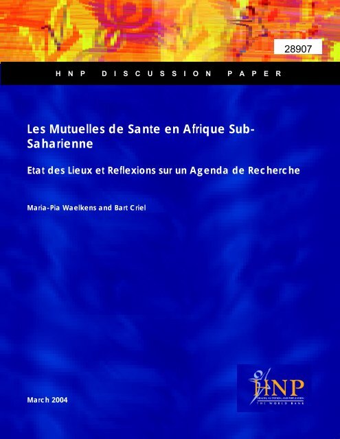 LES MUTUELLES DE SANTÃ EN AFRIQUE SUB-SAHARIENNE ...