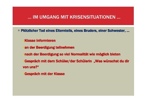 Krisenintervention im Kontext Schule Erfahrungsbericht