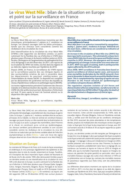 TÃ©lÃ©charger le Bulletin Ã©pidÃ©miologique nÂ°49 (PDF - 6.1 Mo)