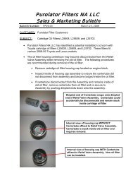 Download PDF of this bulletin here - Purolator Auto Oil & Air Filters