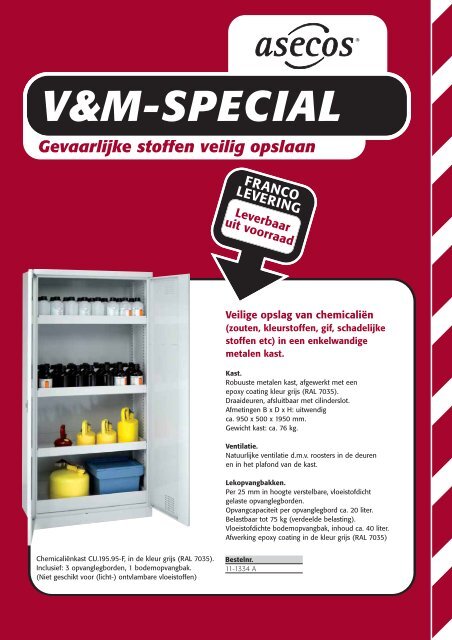 Gevaarlijke stoffen veilig opslaan V&M-SPECIAL - MF Safe & Clean