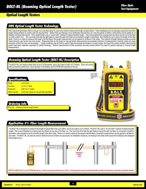 Fiber Optics Test Equipment Catalog