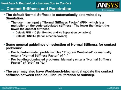 Workbench Mechanical - Introduction to Contact