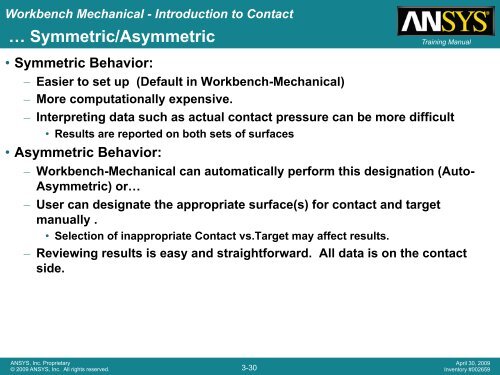 Workbench Mechanical - Introduction to Contact