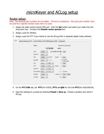 micro Keyer and ACLog setup - microHAM