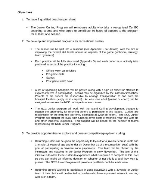 Code of Conduct Form - Nanaimo Curling Club