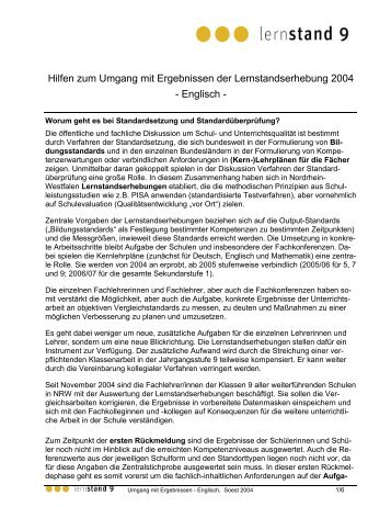 Hilfen zum Umgang mit Ergebnissen der Lernstandserhebung 2004 ...