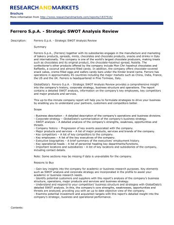 Ferrero S.p.A. - Strategic SWOT Analysis Review - Research and ...