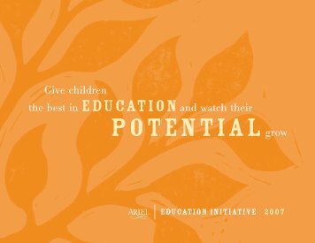educationand watch their grow Give children the ... - Ariel Investments