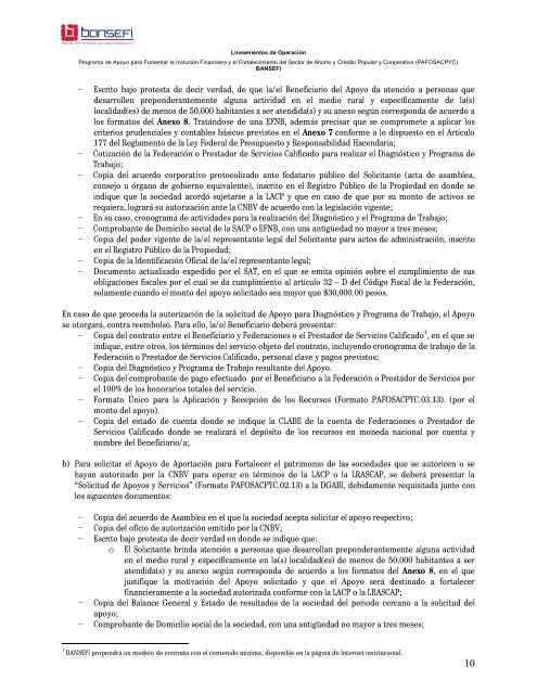 Programa de Apoyo para Fomentar la InclusiÃ³n Financiera ... - Bansefi