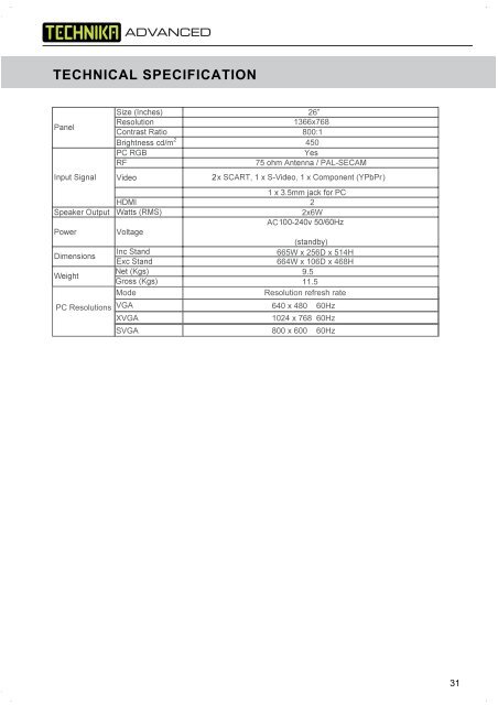 tv menu operation - UMC - Slovakia