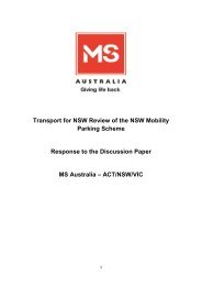 Transport for NSW Review of the NSW Mobility ... - MS Australia