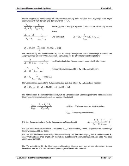 1. Elektromechanische MeÃgerÃ¤te