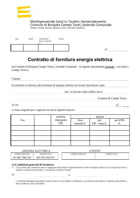 Contratto di fornitura energia elettrica (75 KB)