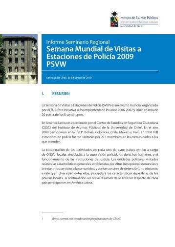 2009 - Centro de Estudios en Seguridad Ciudadana - Universidad ...