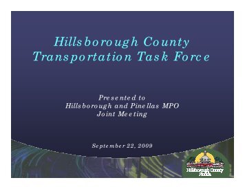 Hillsborough Transportation Task Force - Hillsborough MPO 2035 ...