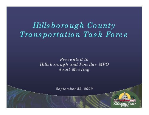 Hillsborough Transportation Task Force - Hillsborough MPO 2035 ...